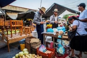 Busy Outdoor market in San Ignacio