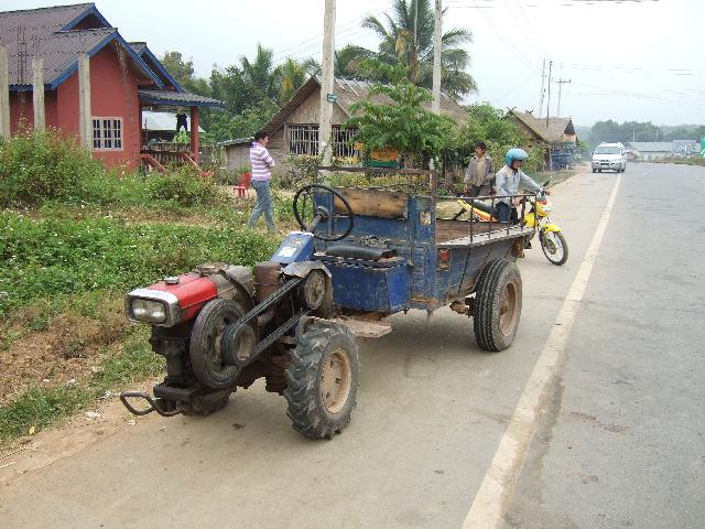 A tractor in Laos