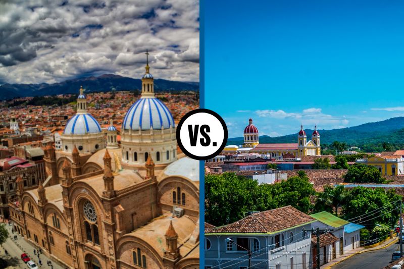 Cuenca, Ecuador to the left and Granada, Nicaragua to the right
