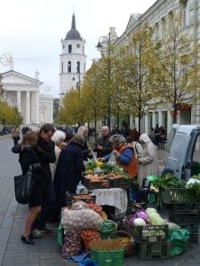 Vegetable Market on Gediminas Street in Vilnius