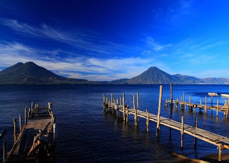 Guatemala lakes with mountains in the background
