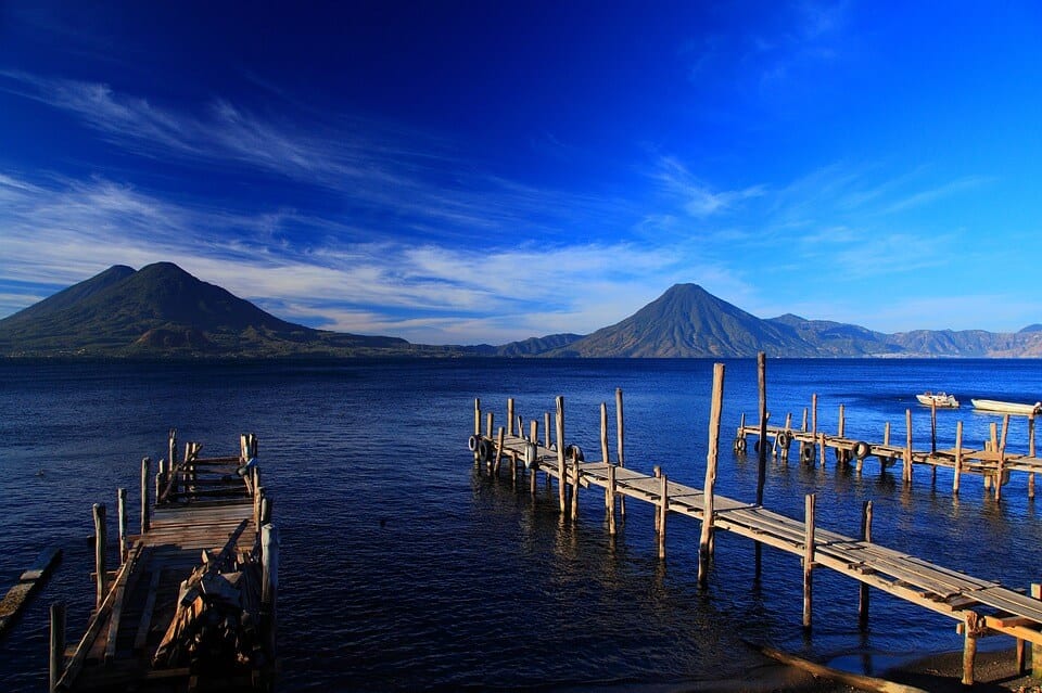 Guatemala lakes with mountains in the background
