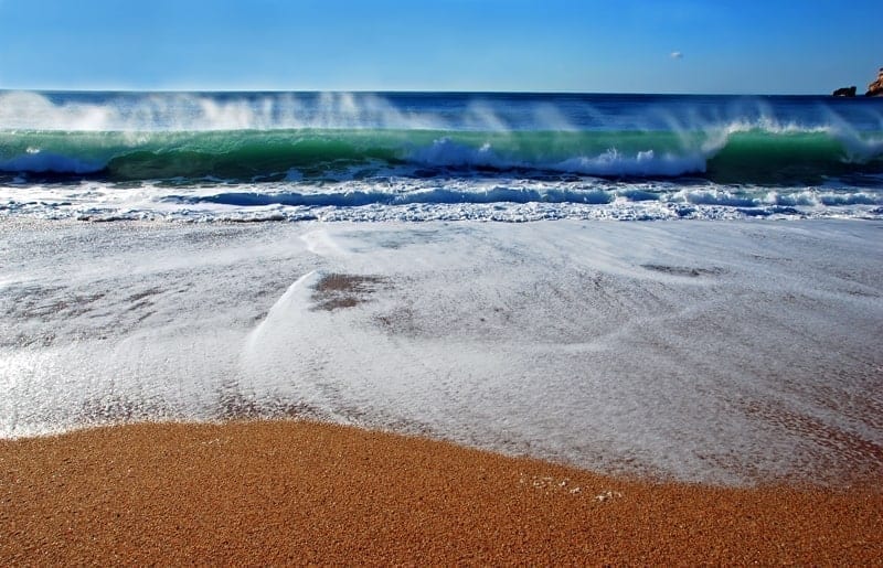 Crashing waves on the Portuguese Silver Coast, Nazare, Portugal