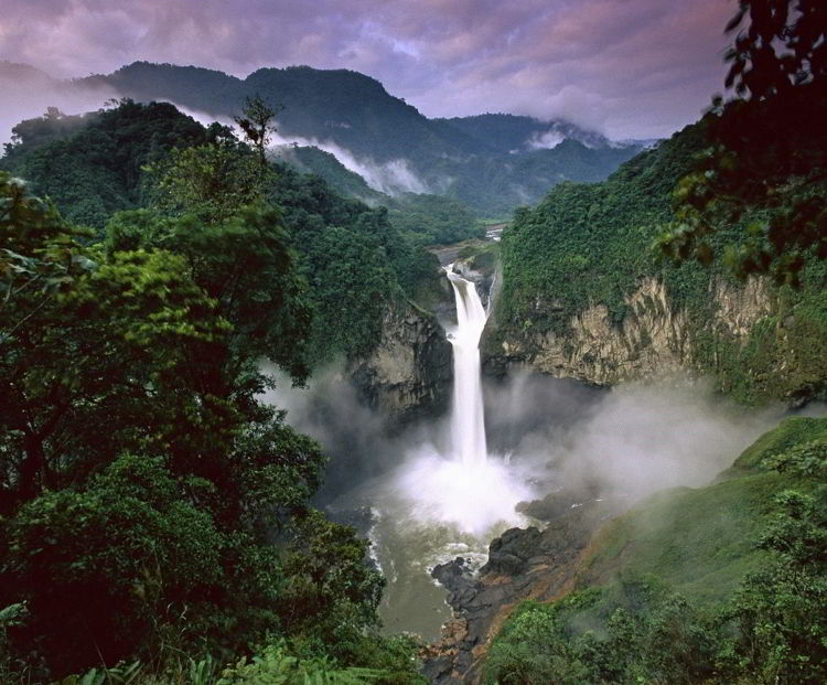 A waterfall in Ecuador