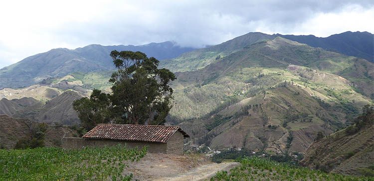 A view of Vilcabamba, a little, tranquil town in Ecuador.