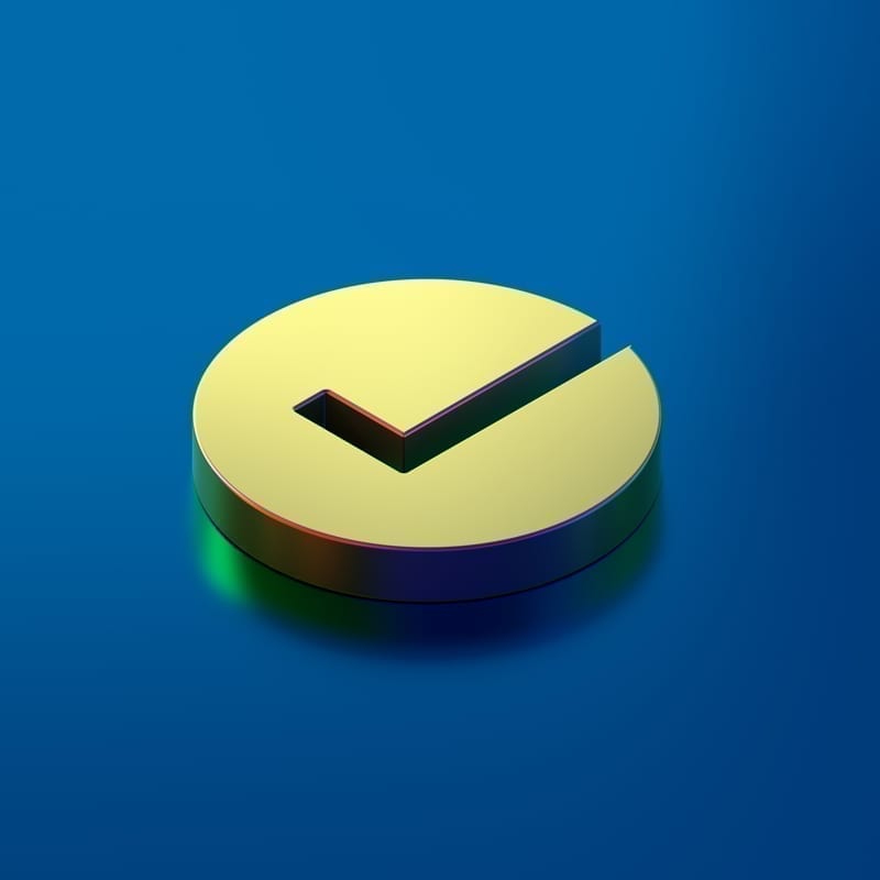 Icon of gold isometric check 