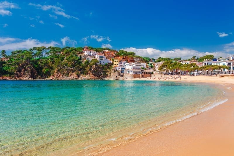 Sea landscape Llafranc near Calella de Palafrugell, Catalonia, Barcelona, Spain. humidity overseas