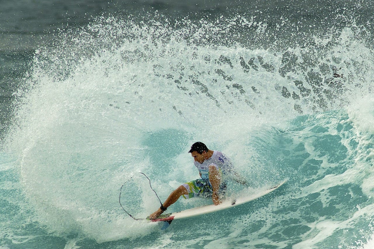 Man surfing in Las Terrenas Dominican Republic