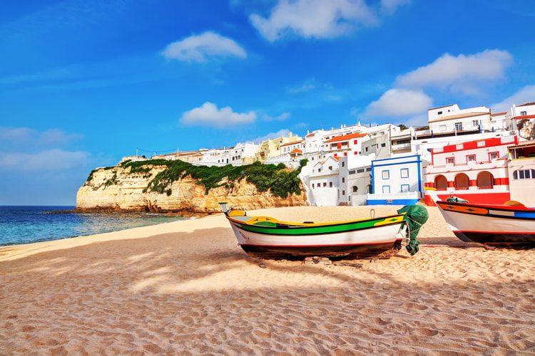 Portuguese beach villa in Carvoeiro classic fishing boats