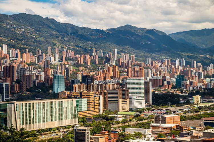 Panoramic of El Poblado in Medellin City