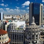 A view of the buildings in downtown Buenos Aires, Argentina.