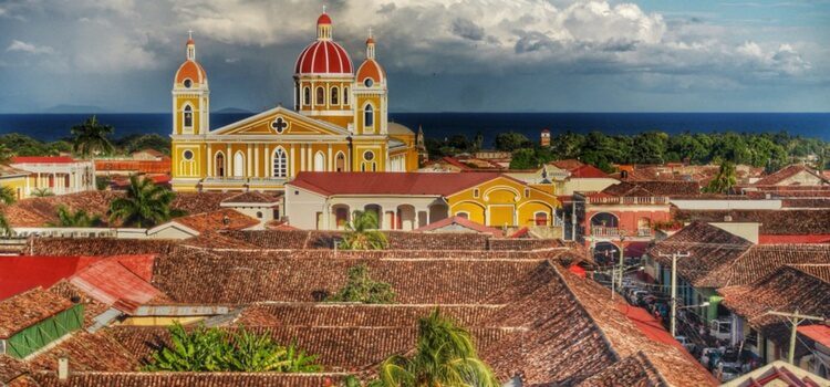 colonial buildings and rooftops in nicaragua, granada