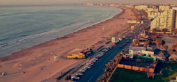 La Serena, Chile coastline as seen from above