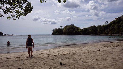 A woman on a beach