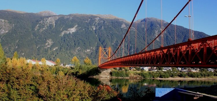 A bridge crossing over a river shows a great example of the well-maintained Chile infrastructure found throughout the country.