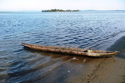 Canoe on the shores of San Blas Islands