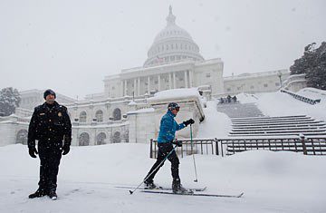 A winter commuter in the nation’s capital