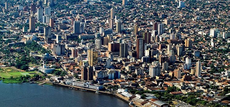 A view of Asuncion, Paraguay along the Paraguay river.