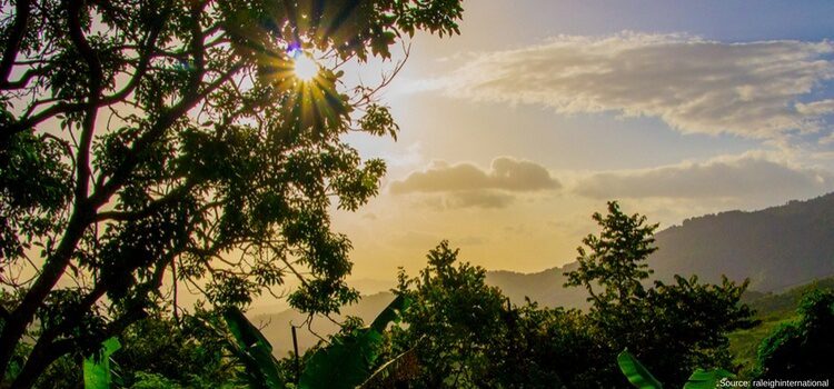 Sun high in the Nicaraguan sky.