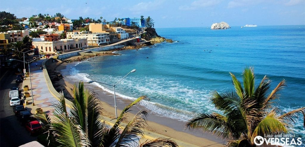 buildings and road on the coastline of mazatlan mexico