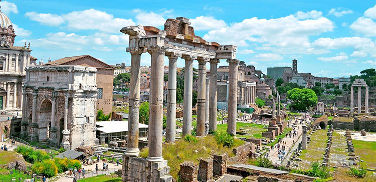 Ancient ruins in Rome Italy