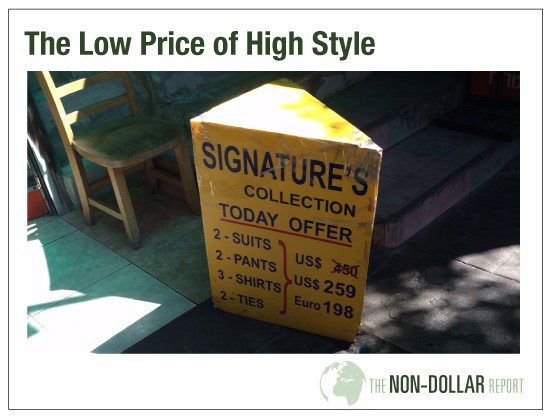 Low prices of clothing in Asia