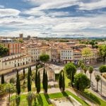 a classic town with beautiful plaza in France