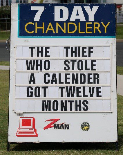 A sign warning petty thieves in Belize