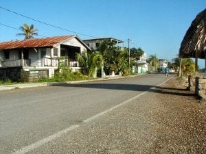 There are small shops and inns along the main street in Punta Gorda