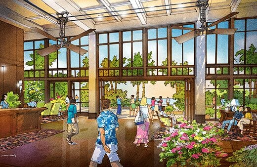 The Grand Baymen lobby brings back Belize's British colonial heritage [architect's rendering]