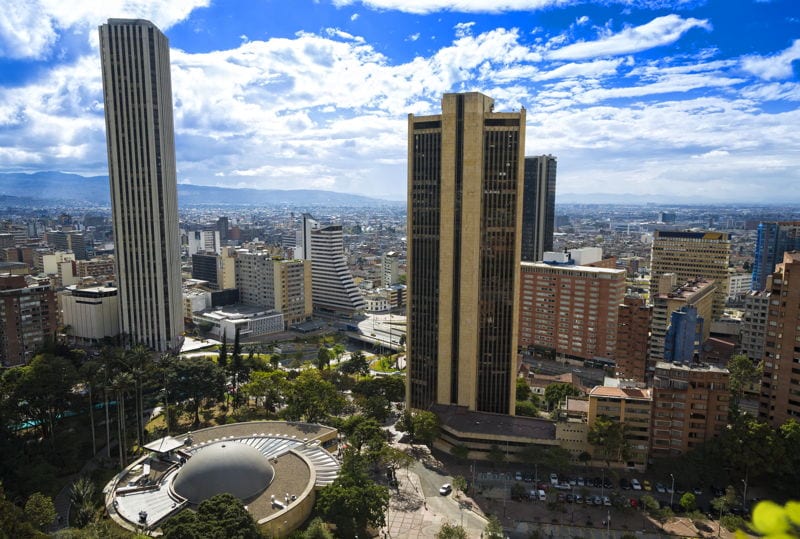 High rise buildings in Bogota Colombia. Bogota is one of the worlds best residency options at the moment