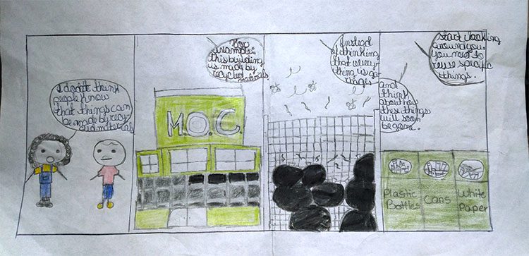 a child's depiction of recycling
