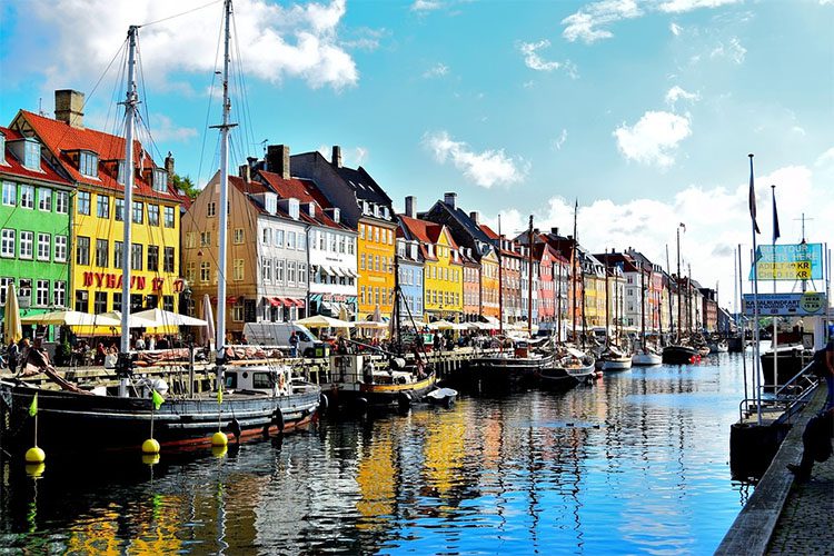 colorful buildings along a canal