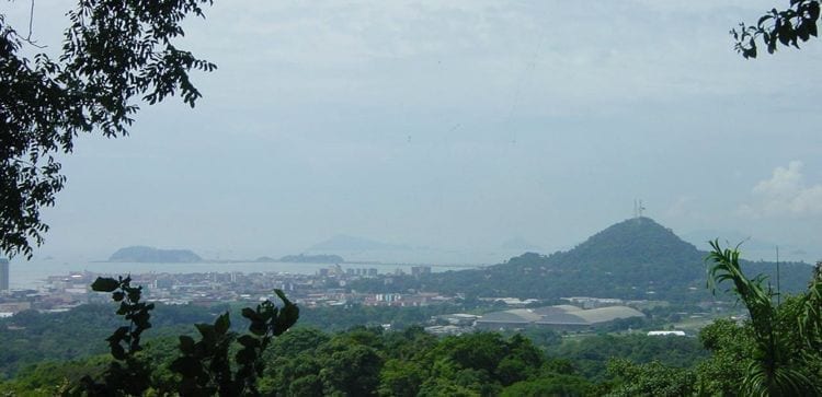 A view of Panama City as taken from a hill in the National Metropolitan Park 