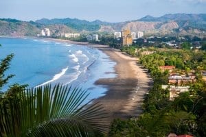 Costa Rica view of a beach with apartments