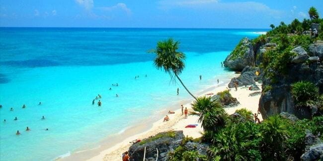 A beach on the Mexican Riviera Maya