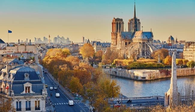 A view across Paris including the river
