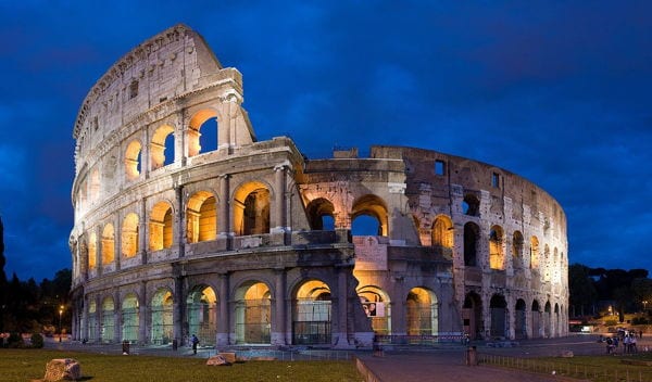 The Colosseum, Rome, at night. One of the alternative wonders of the world
