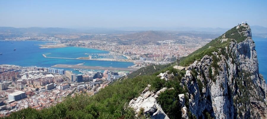 View from 'The Rock' in Gibraltar, with the city below.