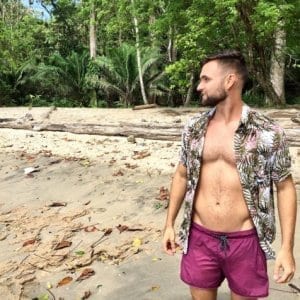 man on the beach in panama