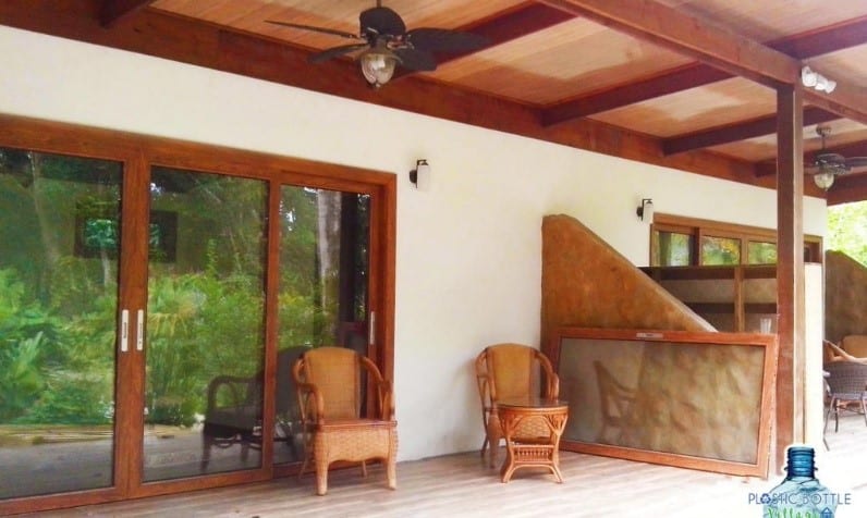 Interior of one of the plastic houses in Bocas del Toro