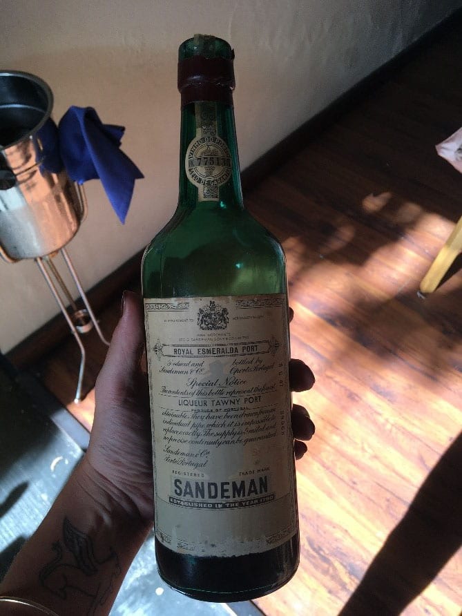 A very old bottle of port