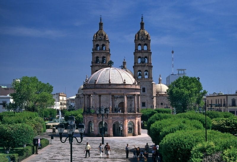 Cathedral at Plaza de Armas, Durango, Mexico.