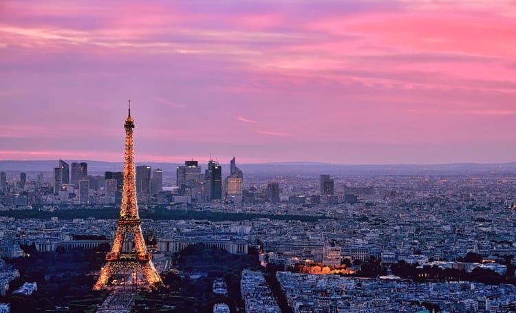 Eiffel Tower and city skyline, Paris, France