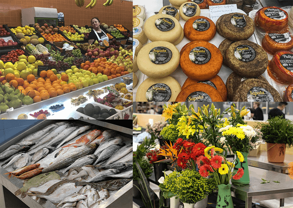 A range of market stalls, Porto