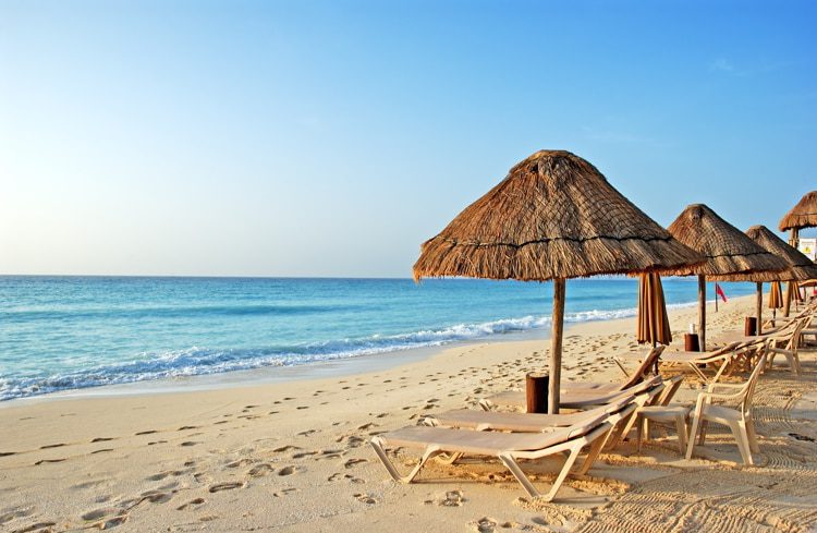 A white sand beach in the Caribbean