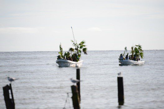 Garifuna reenactment boats