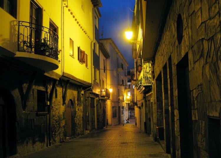 Castro streets at night, Spain