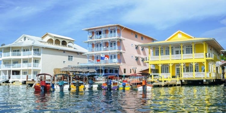 colorful houses in bocas del toro