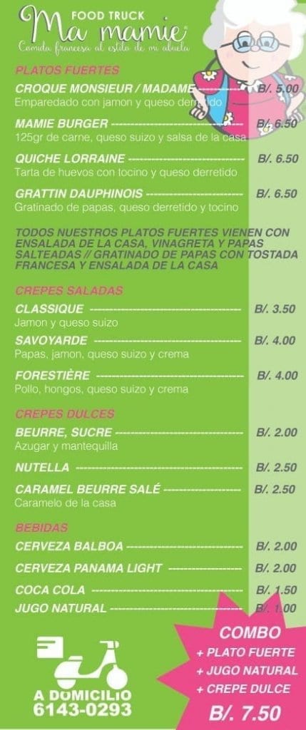 ma mamie panama city menu